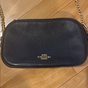 Dark blue Coach crossbody purse